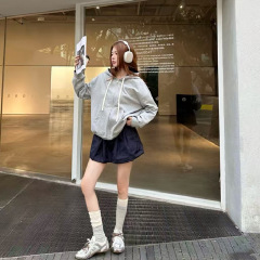 M家夏秋季新品字母刺绣双面可穿连帽卫衣外套休闲百搭男女款上衣
