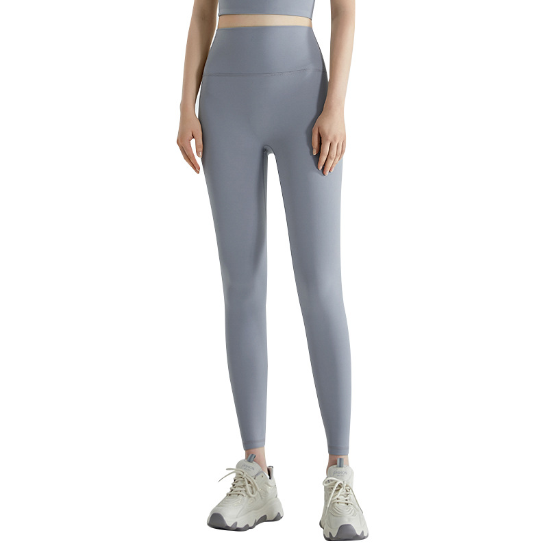 Pantalones de yoga LAHN estilo europeo y americano para mujer, moldeadores, adelgazantes, de alta elasticidad, aptos para usar al aire libre, sin vergüenza, pantalones deportivos de nueve puntos.