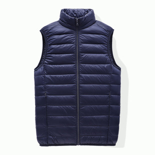 50 fleece light down vest men's autumn and winter warm coat white duck down vest stand collar vest sleeveless waistcoat