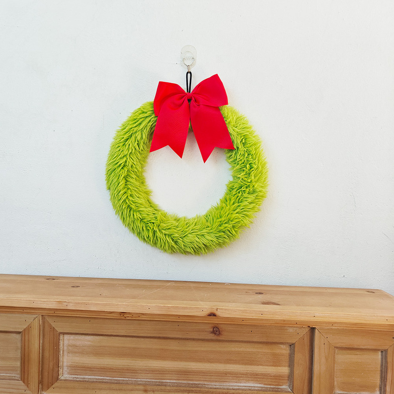 クリスマスリース クリスマスぬいぐるみリース クリスマスサークルガーランド クリスマスリースドアハンギング フロントドアクローゼットテーブル装飾|undefined
