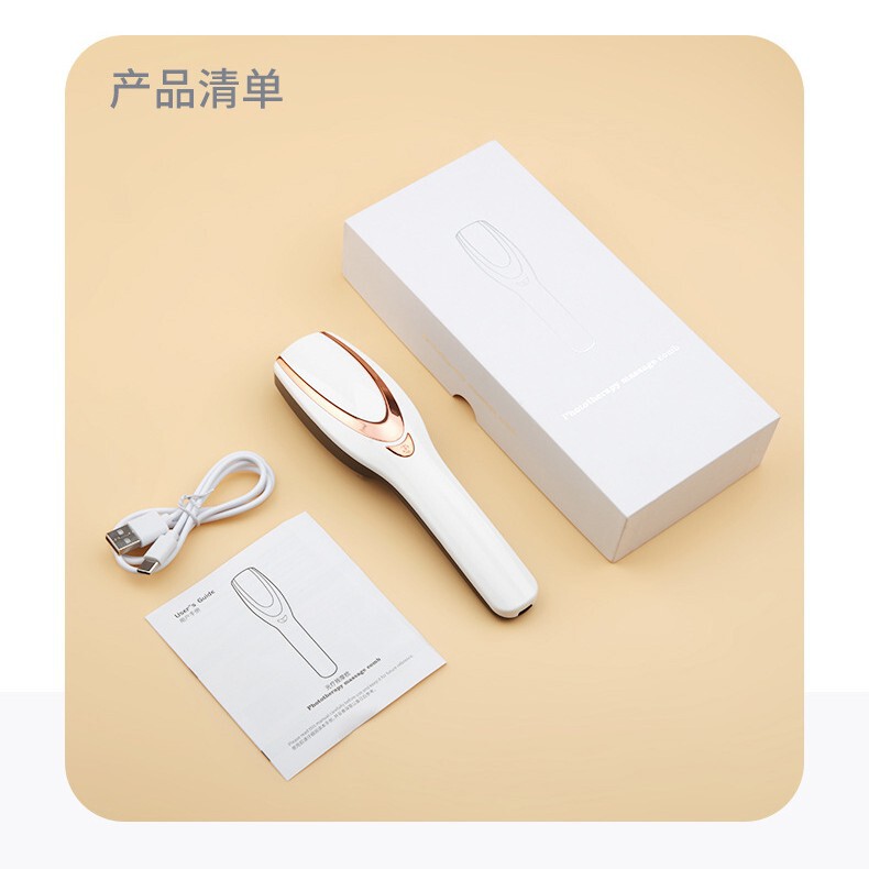 頭皮マッサージ器電動櫛部マッサージ器頭皮ケア器振動カラーヘアケア櫛USB充電金|undefined