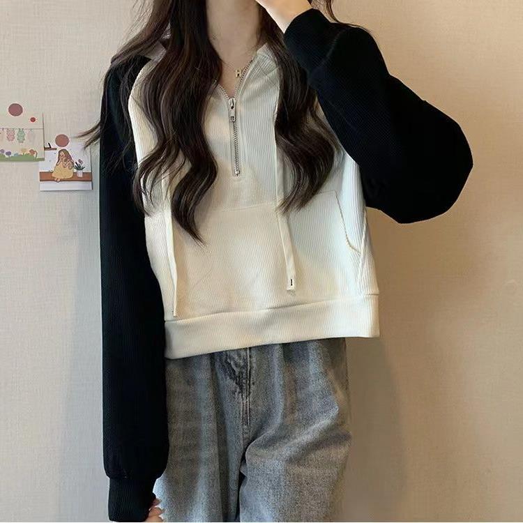 Retro sweatshirt with zipper