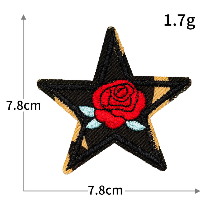 外国貿易クロスボーダー五芒星コンピュータ刺繍シール金銀糸刺繍布ステッカー服ジャケット装飾ステッカーバッジ|undefined