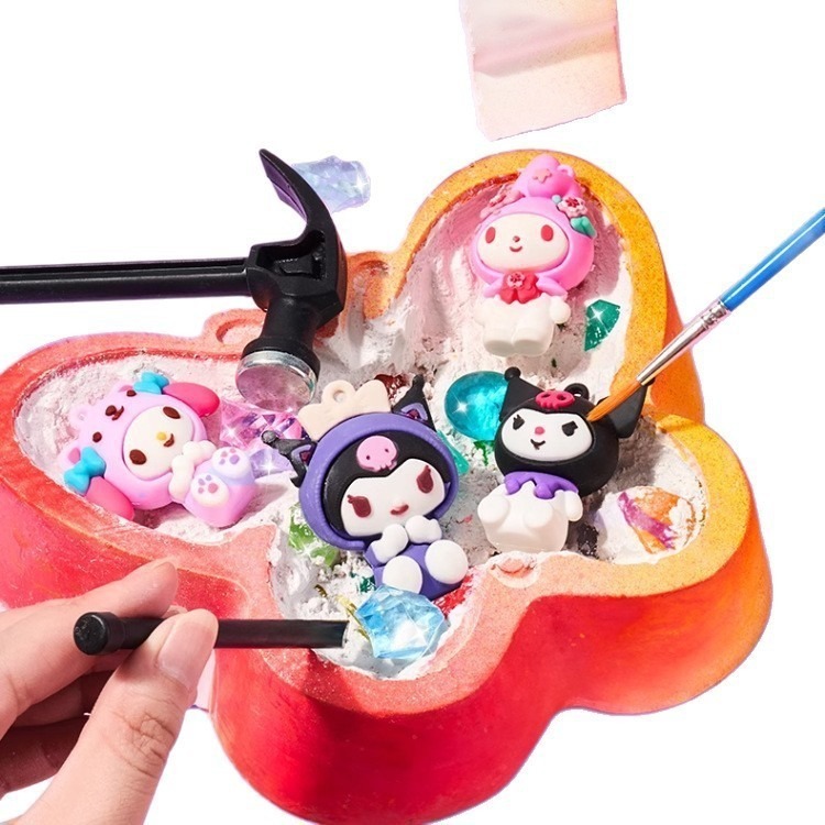 宝石掘りおもちゃ考古学子供女の子 DIY 石膏掘り夜市宝物クロミブラインドボックス宝探しスマッシュ|undefined