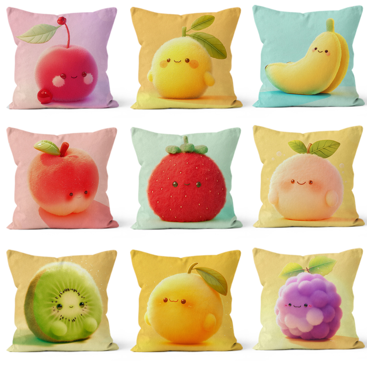 almohada de frutas de peluche almohada de oficina almohada de almuerzo almohada de protección de cintura moderna y simple almohada de almohada de oficina