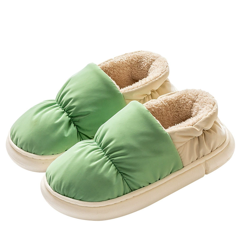 Warm non-slip slippers with down, keep warm boots