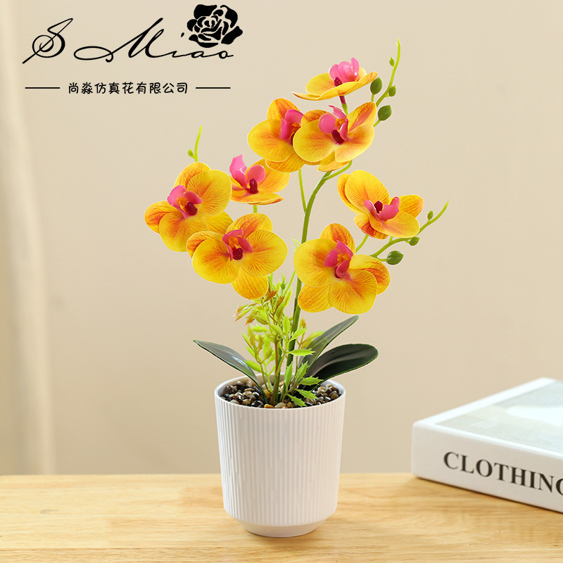 Flores falsas 3D impresión de película tri-ocho flores mariposa orquídea bonsai imitación de flores fabricantes de decoración de moda directa image 4