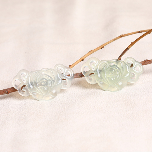Factory Wholesale: Xiuyu Peony Flower DIY Hairpin, Hollowed-Out Lock Pendant/Jade Plate Charm Accessories