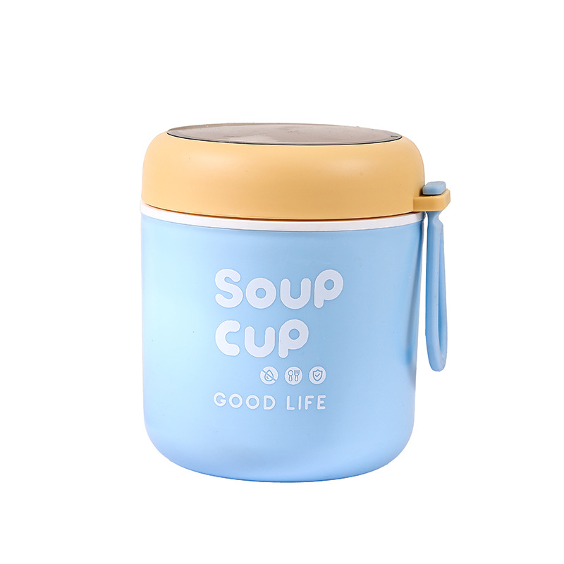 Taza redonda de sopa con aislamiento de acero inoxidable, taza de desayuno, taza de avena, taza de agua con leche, mini olla de sopa de reemplazo de comidas para trabajadores de oficina portátil