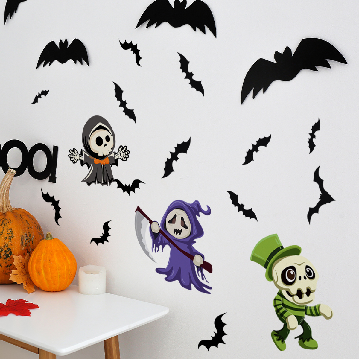Halloween Wandaufkleber Mit Zombies Hexen Und Fledermäusen_voghion.com
