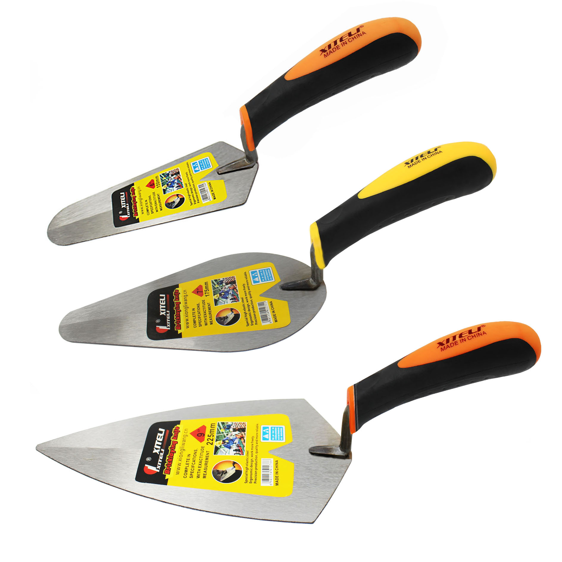 Herramientas directas de fábrica melocotón cuchillo de colocación de ladrillo al por mayor soporte de paleta cuchillo de azulejo de cabeza redonda puntiaguda ovalada