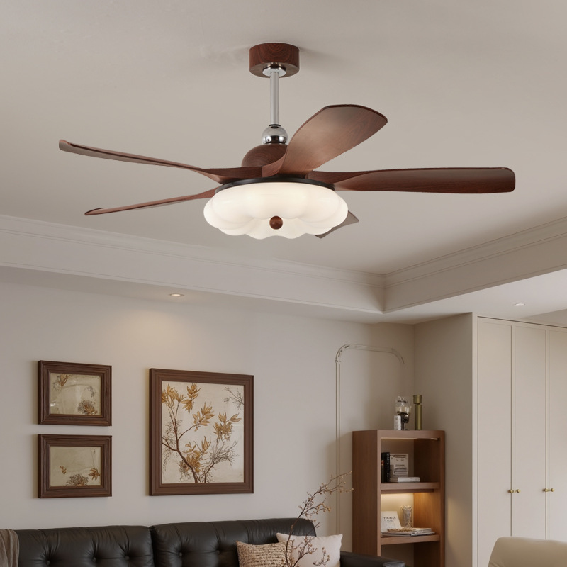 Medieval Fan Lamp, Restaurant Ceiling Fan Lamp, French Living Room Fan Lamp, Retro Nanyang Style Dining Room Lamp, High-End Zhongshan Lamp
