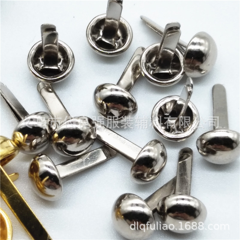 厂家现货批发双脚钉 金属电镀两脚蘑菇钉