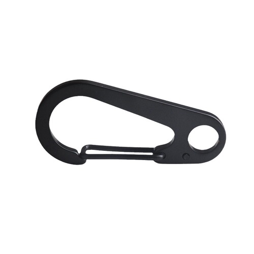 Manufacturer Supply Black Titanium Stainless Steel Outdoor Keychain Spring Hook Umbrella Cord Waist Clip Water Dropping Mountain Climbing Buckle