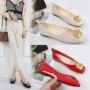 浅口大码平底新款奶奶鞋