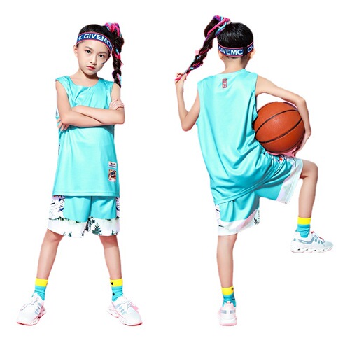 New Trend Children Student Sports Team Printed Number Basketball Uniform Short Sleeve Breathable Basketball Clothes Set for Boys