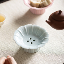 中式陶瓷水果盘茶点沥水高脚小号点心糕点托盘干果零食盘碟子