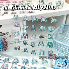 新しい初音ミク透明ステッカー ins 高価値漫画学生特別なデスクトップ防水ペンホルダーステッカー