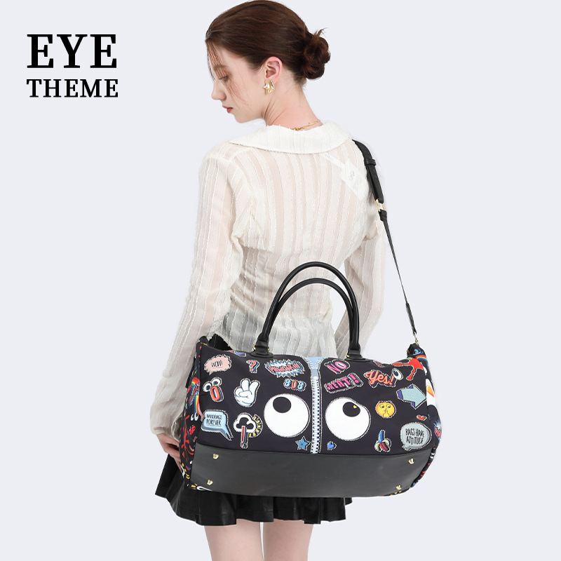 Bolsa de viaje de tela de nailon estampada para hombres y mujeres, bolso bandolera moderno 2345 #