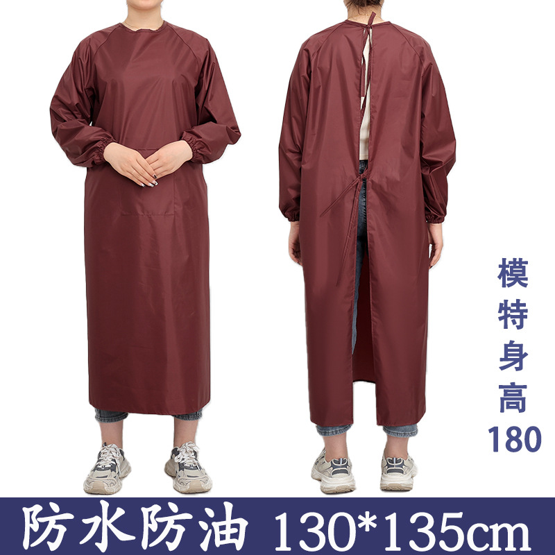 버건디 방수 작업복 (포켓) 큰