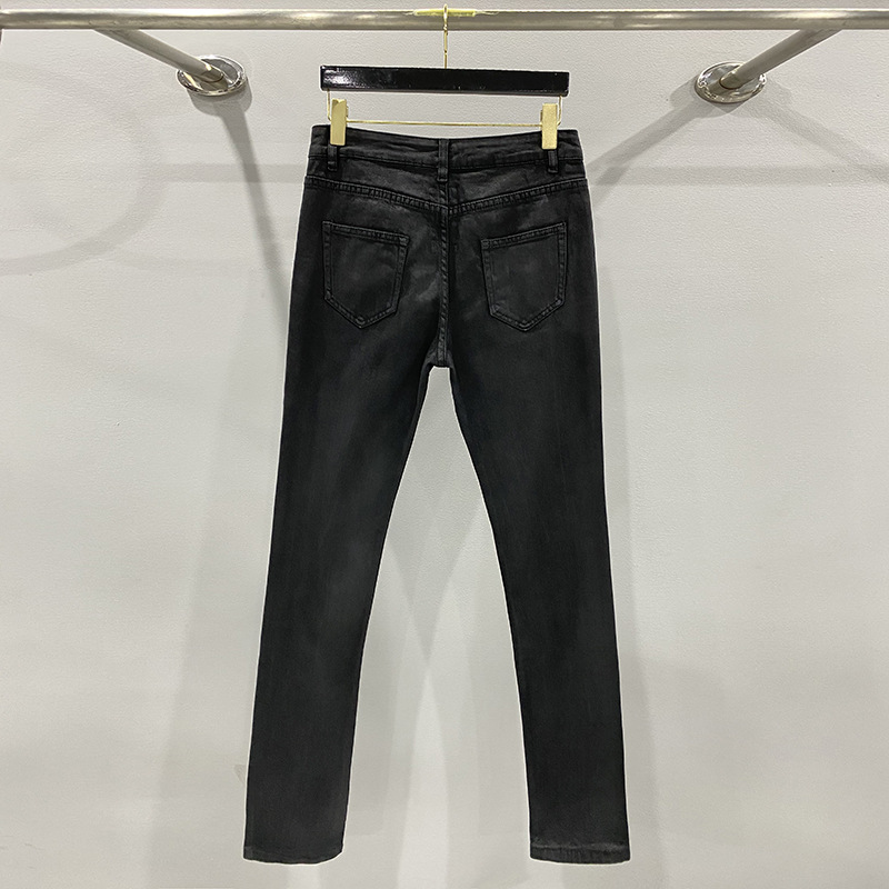 Jeans Largos para Hombre SUBHUMAN | Estilo Clásico Oscuro Versátil para Otoño/Invierno con Acabado Encerado Artesanal y Diseño Propio