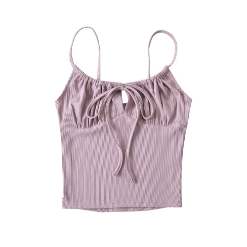 Pure Desire Adjustable Straps Tank Top for Women -  Summer New Arrival Spicy Girl Style Bodycon Outerwear Short Sleeve Top