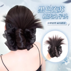 女性用ボールヘッドウィッグ、水玉掴みクリップ、鶏の羽のボールヘッド、ふわふわのロータイナチュラルヘアリング、ヘアバッグ、ウィッグボールヘッド