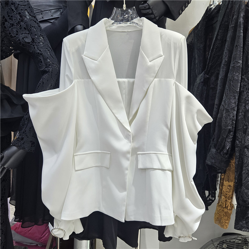 Chaqueta de Traje Casual de Poliéster con Diseño Calado para Mujer