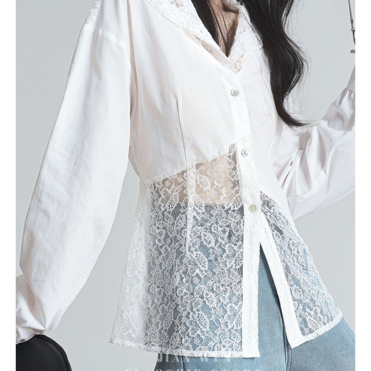Lace spring design shirt