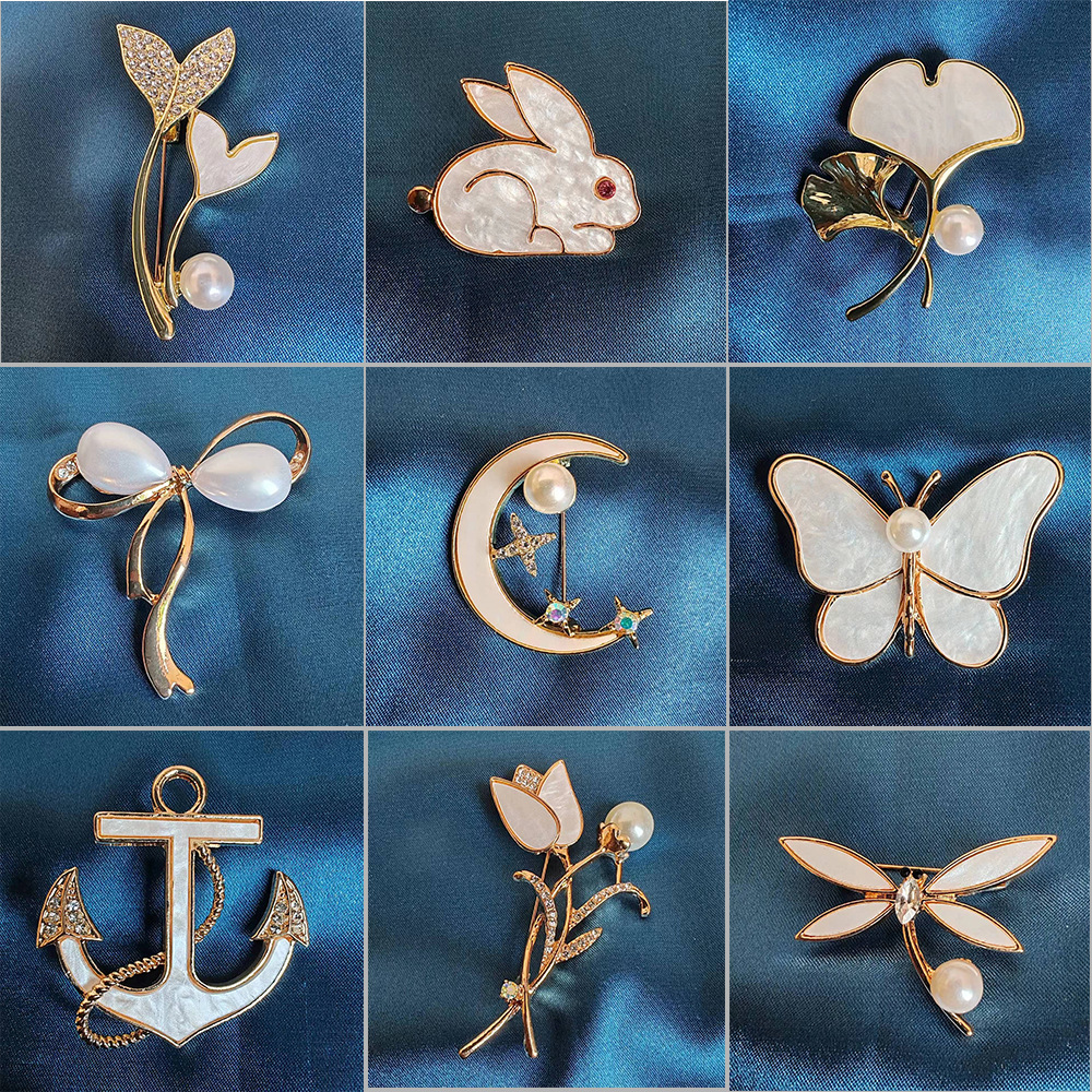 15g Weight Imitation Shell Inlay Material Brooches Classification Holiday, Daily Occasion Alloy Material Animal, Flower Pattern Women's Gender Inlay Design Cute Style Cute Pin Animal Flower Alloy Inlay Imitation Shell Women's Brooches