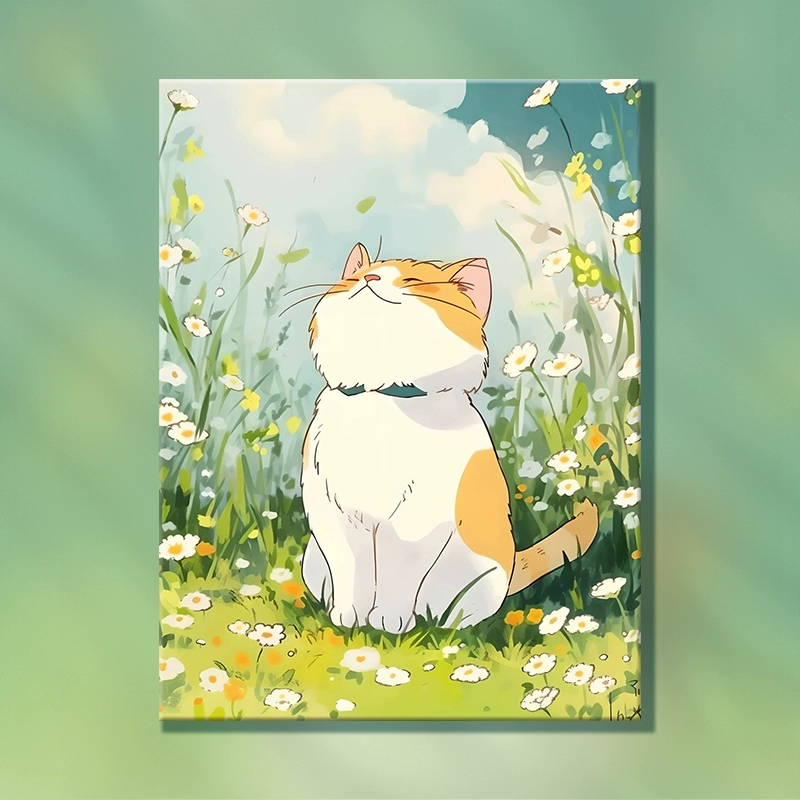 ✅Фуци Fat Cat Diy цифровая масляная живопись 2025 новый стиль чтобы снять стресс тело вручную рисование раскраска самостоятельно