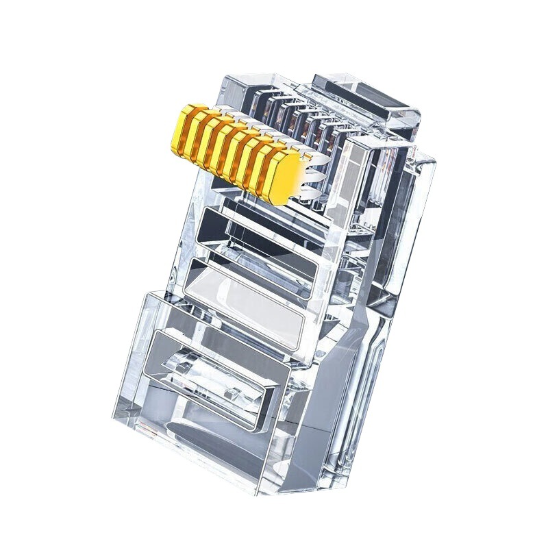 Shanze seis Categoría 6 Gigabit Crystal Head 8 core 8P8C red chapada en oro Cabeza de cristal FV-6100 de WL-6100