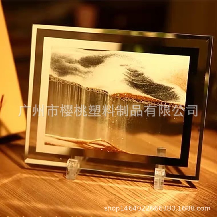 (2개) 창조적 인 퀵 샌드 페인팅 장식 거실 사무실 유리 간단한 3D 모래 시계 감압 답답한 라운드 장식 선물