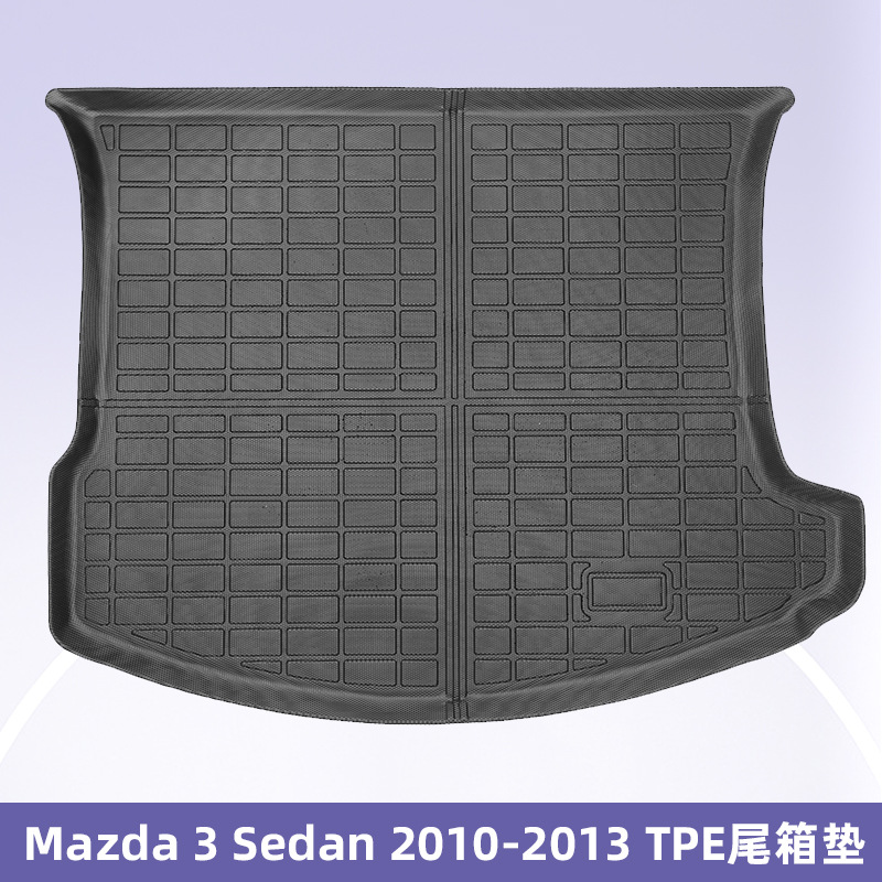 Para Mazda 3 sedán 2010 - 2013 TPE Foot Pad 3D todo el tiempo material cojín del maletero