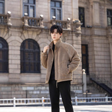 毛呢男士2025秋冬季装男士大衣中长款呢子翻领上衣青年装休闲外套