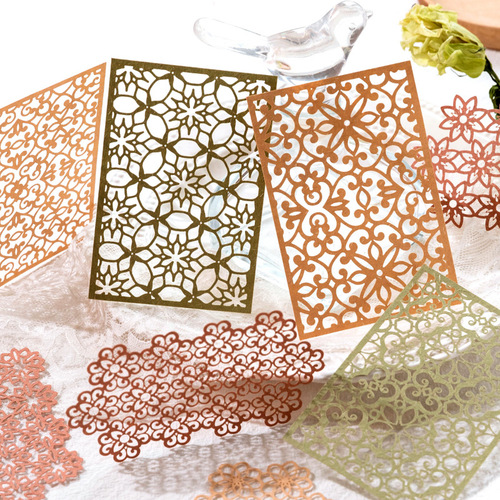 Momo Material Paper Lace Melody Series Vintage Embossed Pattern Collage DIY Journal Base Decoration 6 Styles