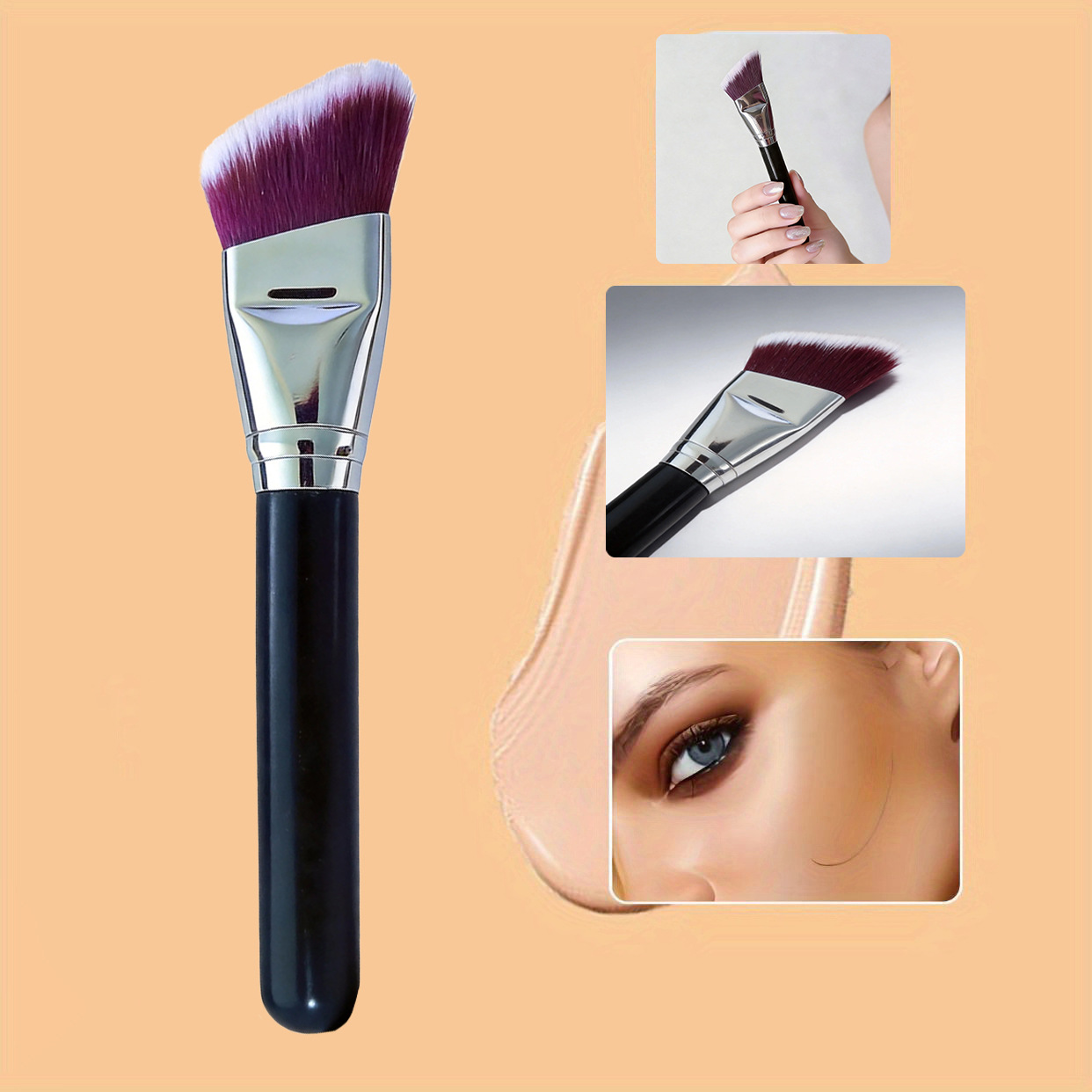 Tekli Makyaj Fırçası - Düz Balık Kuyruğu Fondöten Fırçası Pudra Fırçası Eyeliner Fırçası Burun Kontur Fırçası Allık Fırçası Göz Farı Fırçası Kapatıcı Fırçası