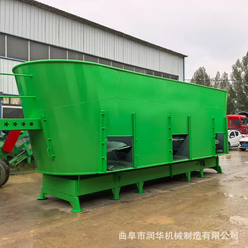 立式固定TMR全日粮搅拌机育肥牛草捆粉碎拌料机自动称重饲料混合