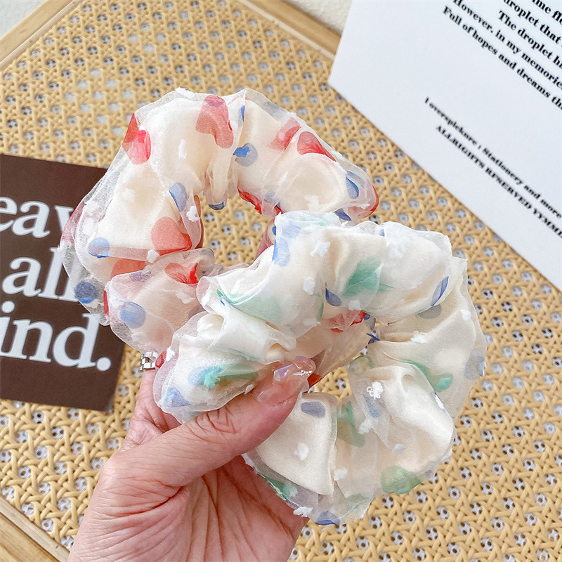 7g Weight Hair Tie Hair Accessories Type 1 Piece Quantity Daily, Street Occasion Cloth Material Flower, Horse Pattern Women's Gender Sweet Style Handmade, Handmade Craft Sweet Women's Flower Horse Cloth Handmade Hair Tie 15