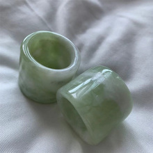 文玩玉石扳指华玉岫玉俏色复古玉大号玉手饰指环