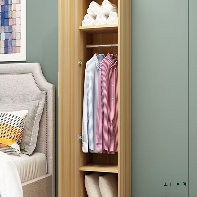 Customized Simple Wardrobe Storage Single Door Simple Modern Economical Wooden Single Person Small Cabinet Single Door Wardrobe