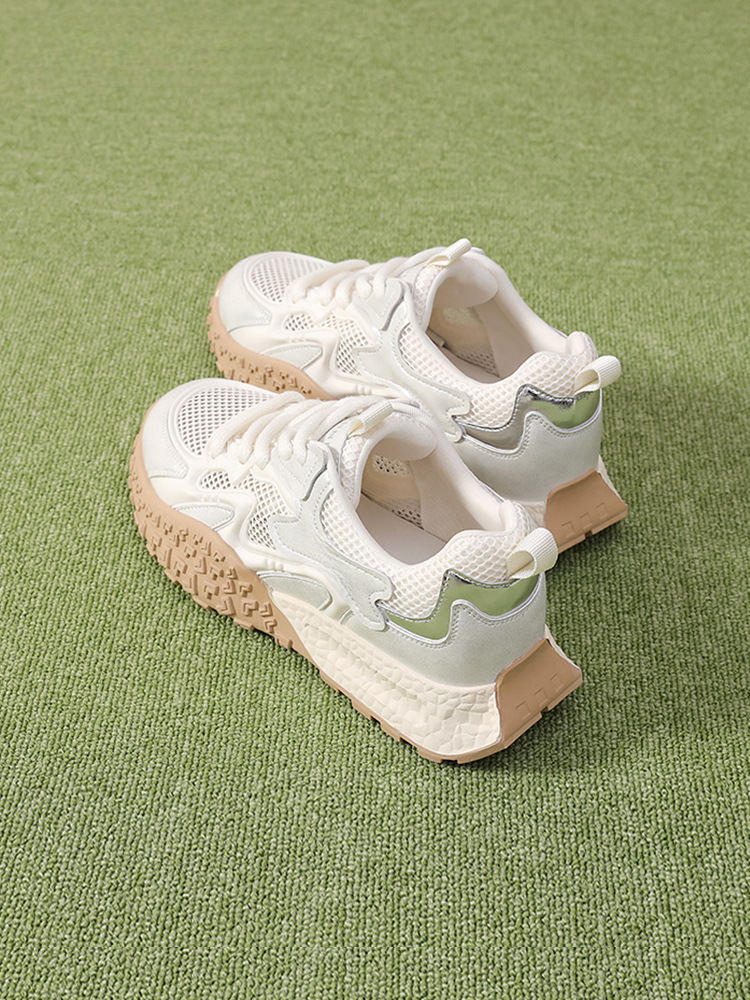 Giày sneaker lưới trắng nữ hè 2025 thoáng khí phối chân váy phong cách Đức Huấn — Đỏ3125101341, Màu hoa cà 3125101341, Bạc 3125101341
