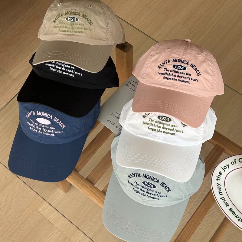 Breathable Quick-drying Cap Men's and Women's Thin Sunshade Korean Style Embroidered Letter Soft Top Baseball Cap Showable Face Small Plain Hat