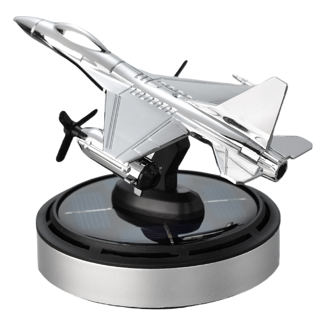 Explosiva aeronave solar F16 Snapdragon coche aromaterapia se encuentra con la luz, rotación duradera, fragancia dispersa, fábrica de decoración de decoración de automóviles