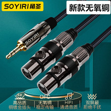 SOYIRI3.5mm转双卡农母小蜜蜂电脑xlr卡侬功放调音台录音频连接线