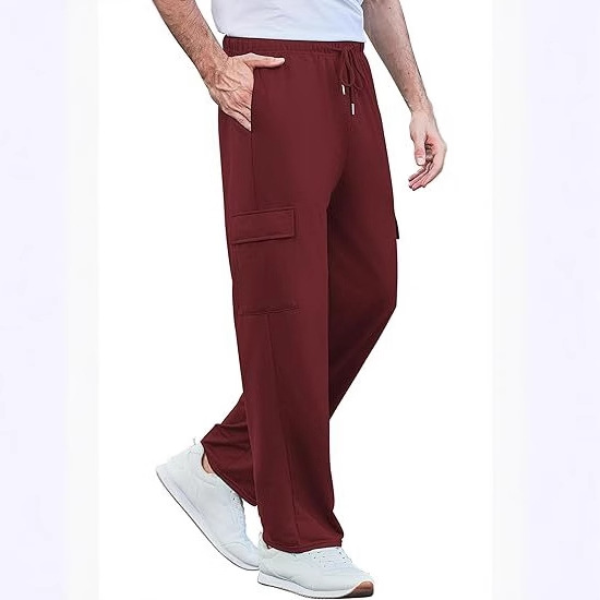 Men's Workwear Sweatpants Open Loose Sweatpants Men's Straight Gym Workwear Sweatpants with Pocket