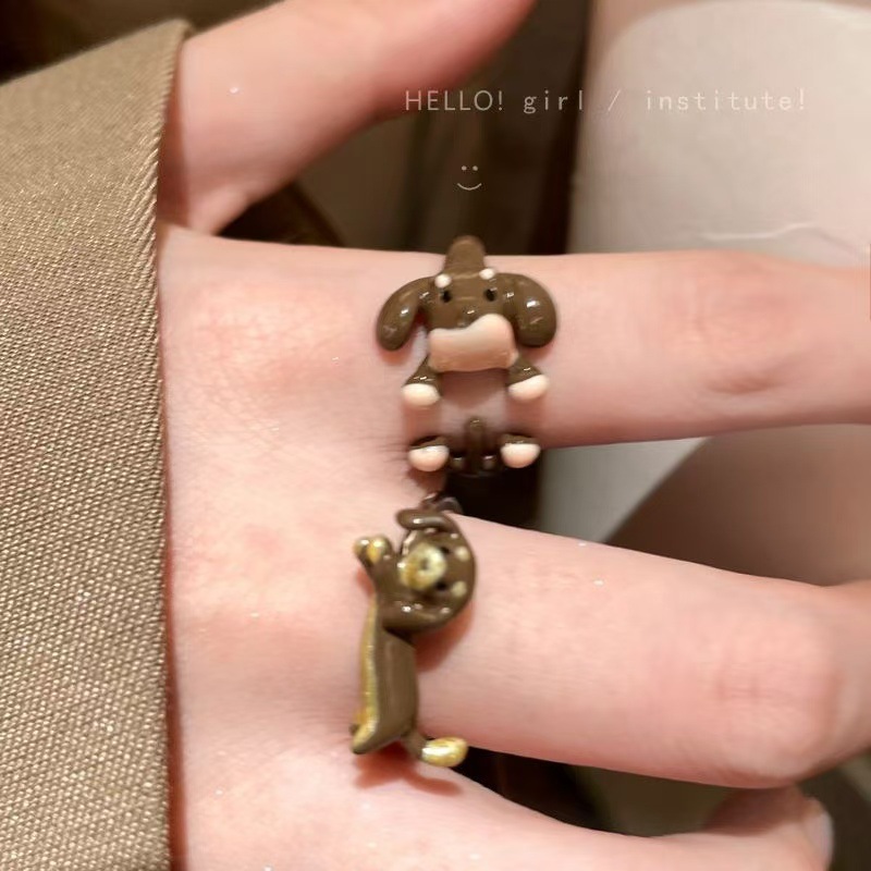 Dachshund Ring For Women Cute Cartoon Design Designer Accessory_voghion.com