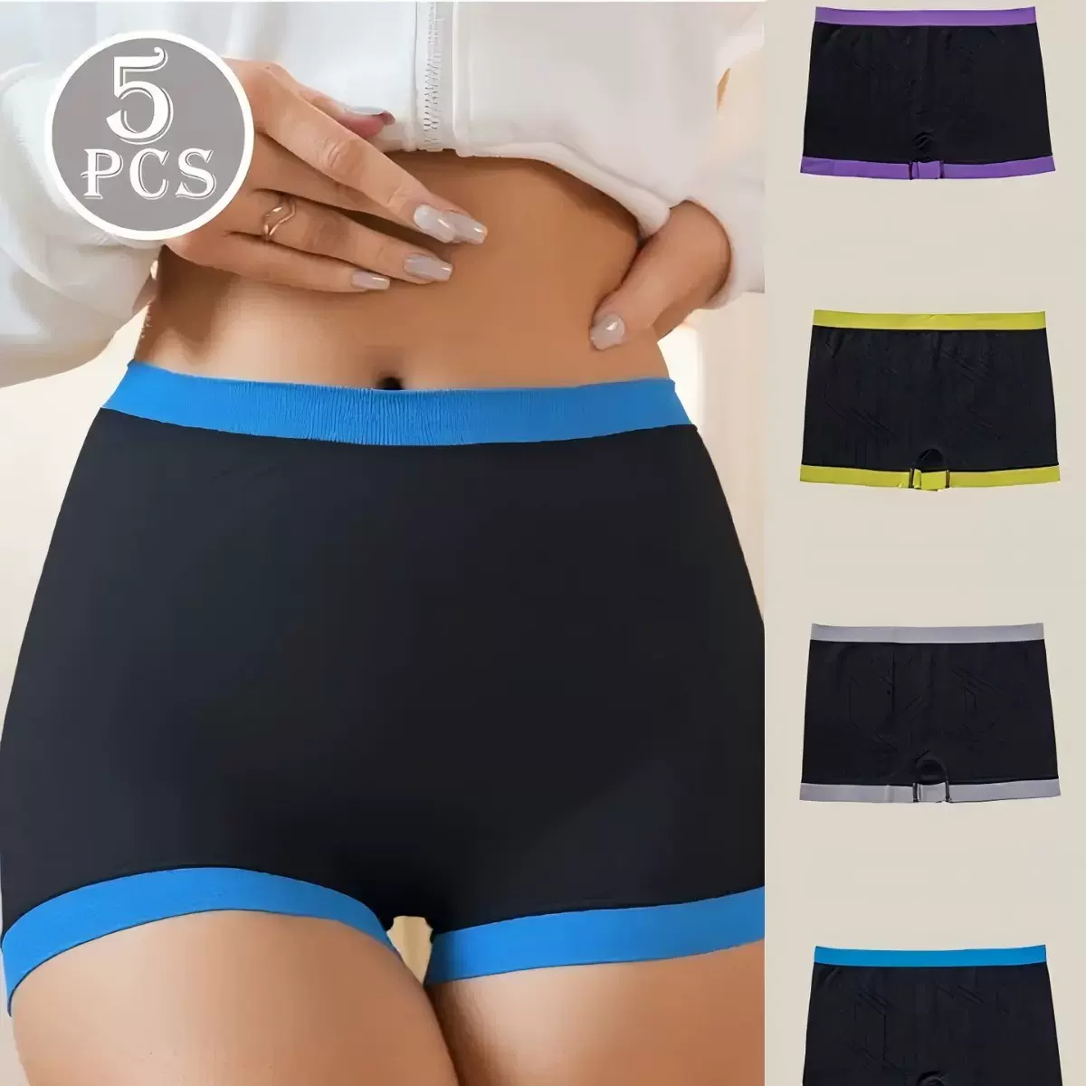 跨境女士高腰内裤不透明全包覆瑜伽裤运动健身女士平角裤日常穿