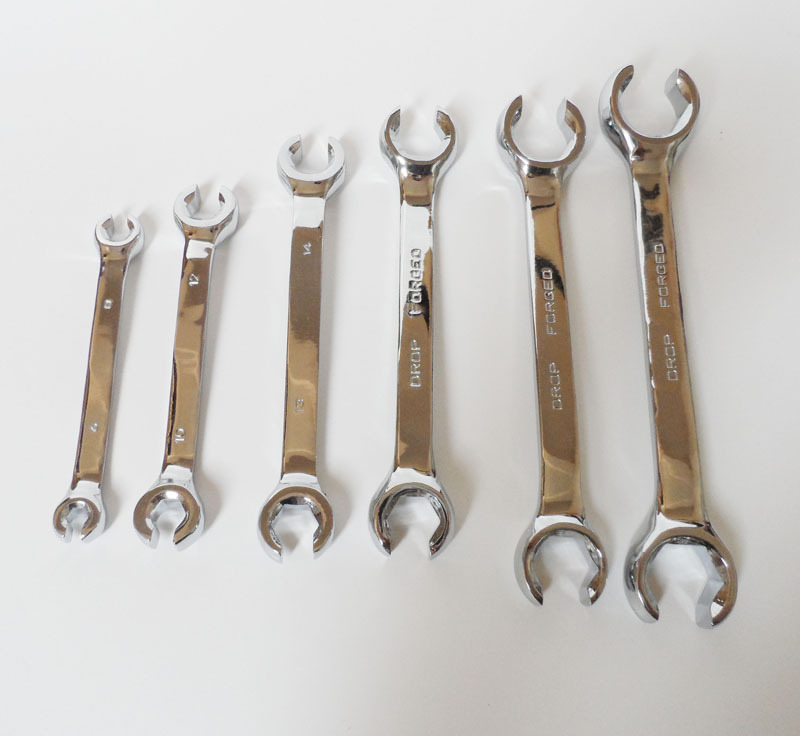 6件油管扳手络钒钢油管6件工具汽车维修专用工具六角呆头开口扳手