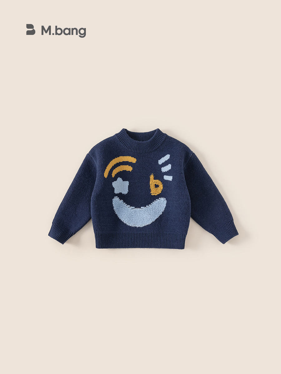 Youbao ropa infantil 2026 suéter de niñas de cuello redondo nuevo engrosado jersey de punto para niños otoño invierno suéter suelto para niños